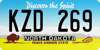 ND license plate KZD269