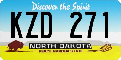 ND license plate KZD271
