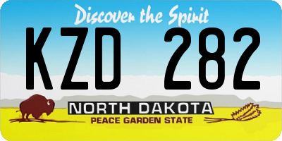 ND license plate KZD282