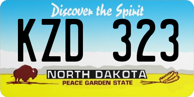 ND license plate KZD323
