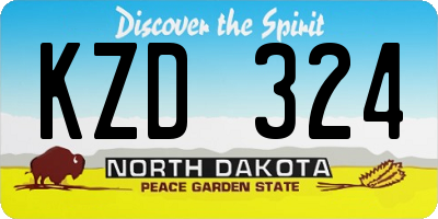 ND license plate KZD324