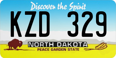 ND license plate KZD329