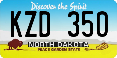 ND license plate KZD350