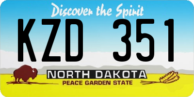 ND license plate KZD351
