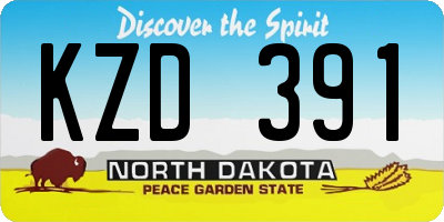 ND license plate KZD391