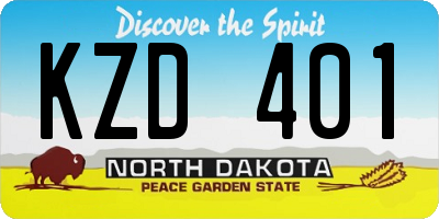ND license plate KZD401