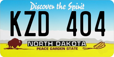 ND license plate KZD404