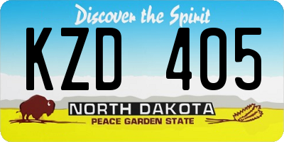 ND license plate KZD405
