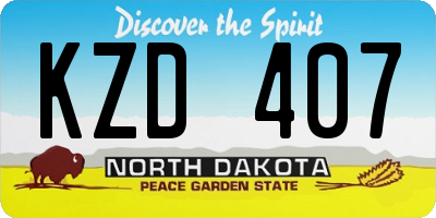 ND license plate KZD407