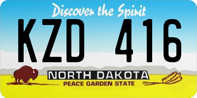 ND license plate KZD416