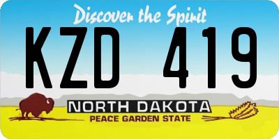 ND license plate KZD419