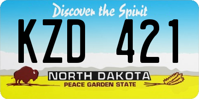 ND license plate KZD421
