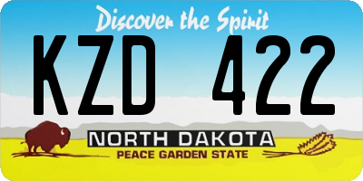 ND license plate KZD422