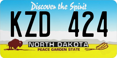 ND license plate KZD424