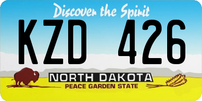 ND license plate KZD426