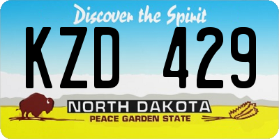 ND license plate KZD429
