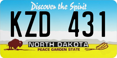 ND license plate KZD431
