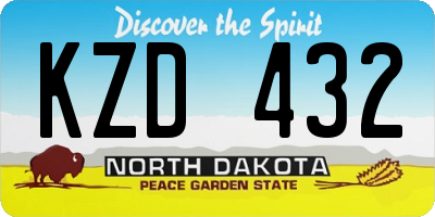 ND license plate KZD432
