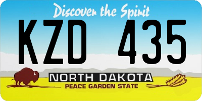 ND license plate KZD435