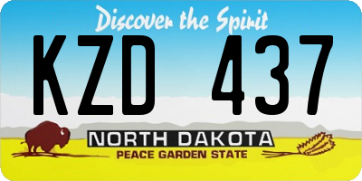 ND license plate KZD437