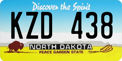 ND license plate KZD438