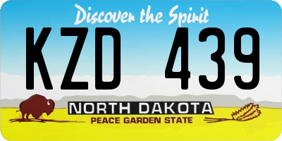 ND license plate KZD439