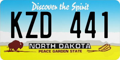 ND license plate KZD441