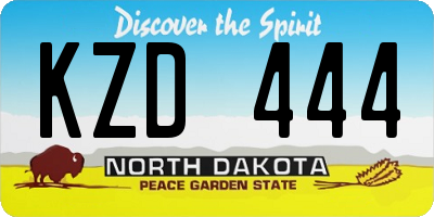 ND license plate KZD444