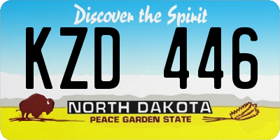 ND license plate KZD446