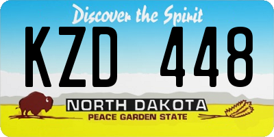ND license plate KZD448