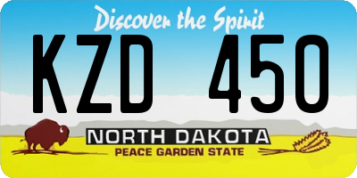 ND license plate KZD450
