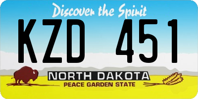 ND license plate KZD451