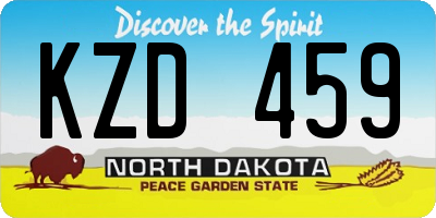 ND license plate KZD459