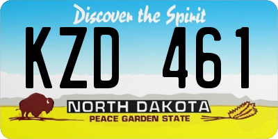 ND license plate KZD461