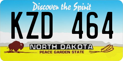 ND license plate KZD464