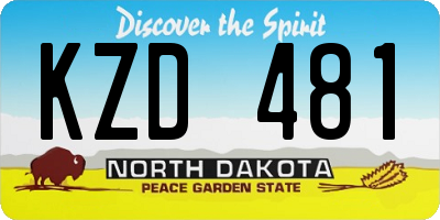 ND license plate KZD481