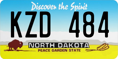 ND license plate KZD484