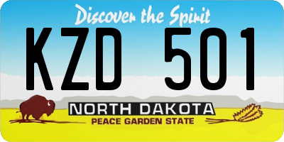 ND license plate KZD501