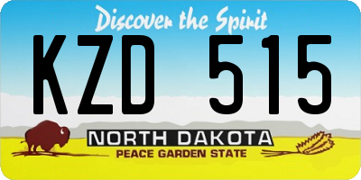 ND license plate KZD515