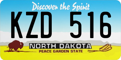ND license plate KZD516