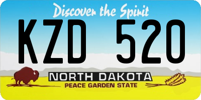 ND license plate KZD520