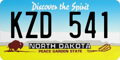 ND license plate KZD541
