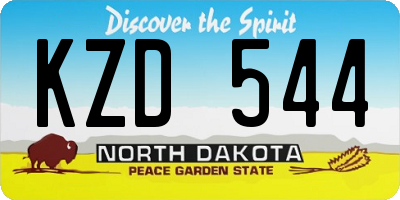 ND license plate KZD544