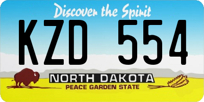 ND license plate KZD554