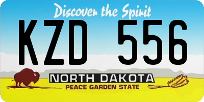 ND license plate KZD556