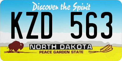 ND license plate KZD563