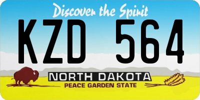 ND license plate KZD564