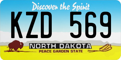 ND license plate KZD569