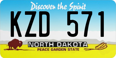 ND license plate KZD571
