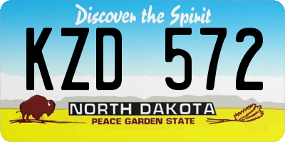 ND license plate KZD572